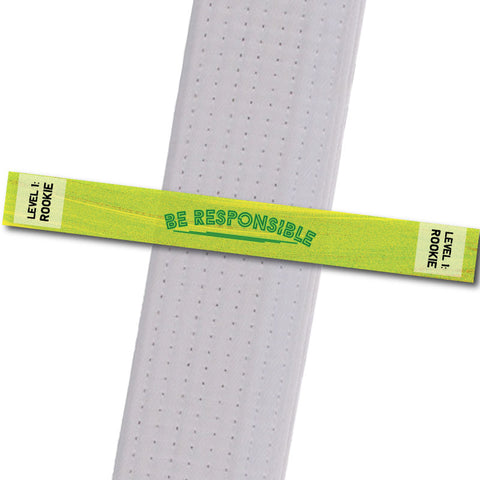 MatChats BeltStripes - Be Responsible - Level 1: Rookie Achievement Stripes - BeltStripes.com : The #1 Source for Martial Arts Belt Tape