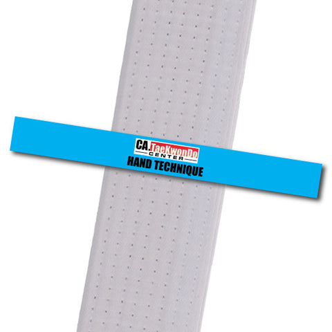 Ca. TaeKwonDo Center - Hand Technique - Blue Custom Belt Stripes - BeltStripes.com : The #1 Source for Martial Arts Belt Tape