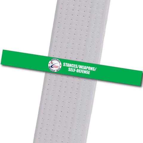 Glenmore MA - Stances-Weapons-Self-Defense Custom Belt Stripes - BeltStripes.com : The #1 Source for Martial Arts Belt Tape