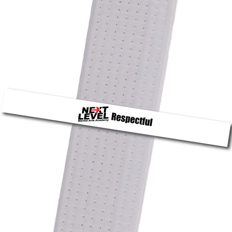Next Level MA - Respectful_White Achievement Stripes - BeltStripes.com : The #1 Source for Martial Arts Belt Tape