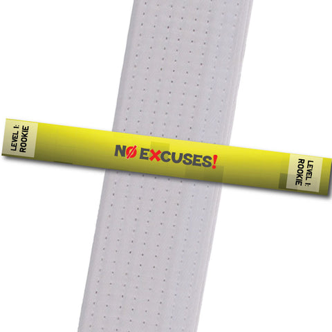 MatChats BeltStripes - No Excuses! - Level 1: Rookie Achievement Stripes - BeltStripes.com : The #1 Source for Martial Arts Belt Tape