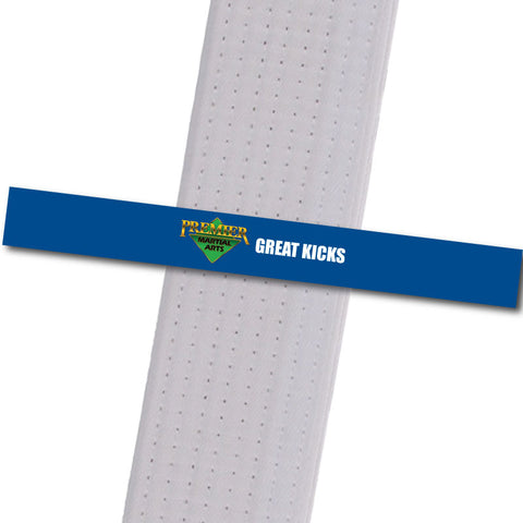 Premier Martial Arts - Great Kicks Custom Belt Stripes - BeltStripes.com : The #1 Source for Martial Arts Belt Tape