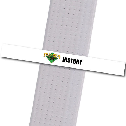 Premier MA Powder Springs - History Achievement Stripes - BeltStripes.com : The #1 Source for Martial Arts Belt Tape