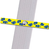WuTian MA - Blue-Clouds-Yellow-Stripe Custom Belt Stripes - BeltStripes.com : The #1 Source for Martial Arts Belt Tape