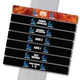 Ageless Karate - COMPLETED KARATE TASKS Stripes - Full Set of 7 Stripes Custom Belt Stripes - BeltStripes.com : The #1 Source for Martial Arts Belt Tape
