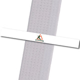 Evergreen Karate - White with Logo Custom Belt Stripes - BeltStripes.com : The #1 Source for Martial Arts Belt Tape