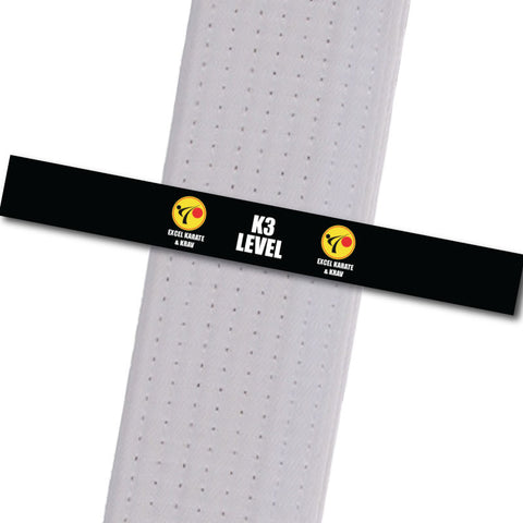 Excel Karate & Krav - K3 Level Custom Belt Stripes - BeltStripes.com : The #1 Source for Martial Arts Belt Tape