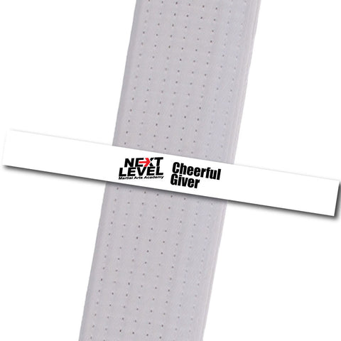Next Level MA - Cheerful Giver Achievement Stripes - BeltStripes.com : The #1 Source for Martial Arts Belt Tape