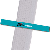 Next Level MA - Respectful_Teal Achievement Stripes - BeltStripes.com : The #1 Source for Martial Arts Belt Tape