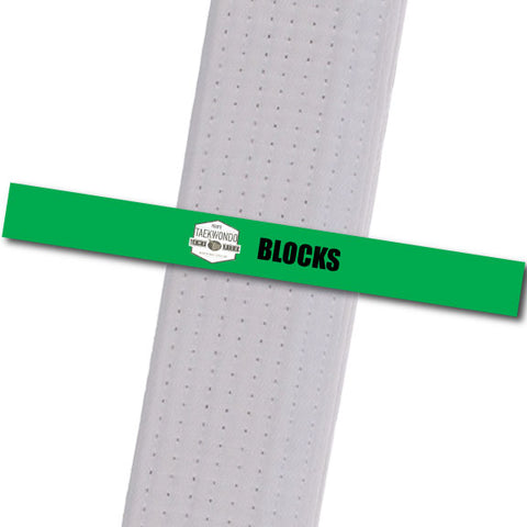 Pecks TKD - Blocks Custom Belt Stripes - BeltStripes.com : The #1 Source for Martial Arts Belt Tape