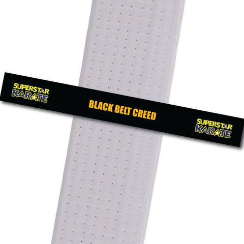 Superstar Karate - Black Belt Creed Custom Belt Stripes - BeltStripes.com : The #1 Source for Martial Arts Belt Tape