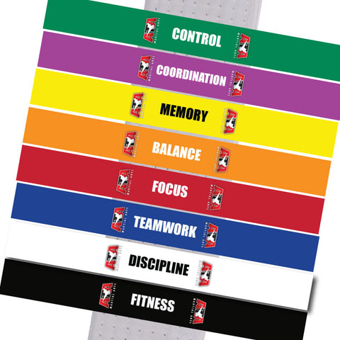 Triple Crown - Basic SKILLZ Complete Sets of all 8 Colors Custom Belt Stripes - BeltStripes.com : The #1 Source for Martial Arts Belt Tape