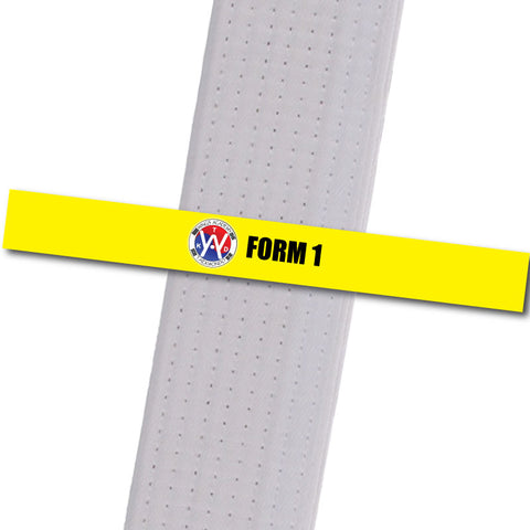 Wings Academy - Form 1 - Yellow Custom Belt Stripes - BeltStripes.com : The #1 Source for Martial Arts Belt Tape