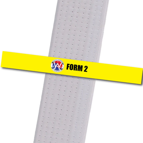Wings Academy - Form 2 - Yellow Custom Belt Stripes - BeltStripes.com : The #1 Source for Martial Arts Belt Tape